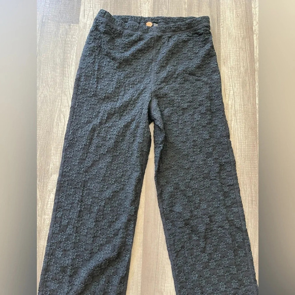 NWOT Free People FP One Ona Floral Lace Flare Black Pant Size Small - Picture 3 of 8